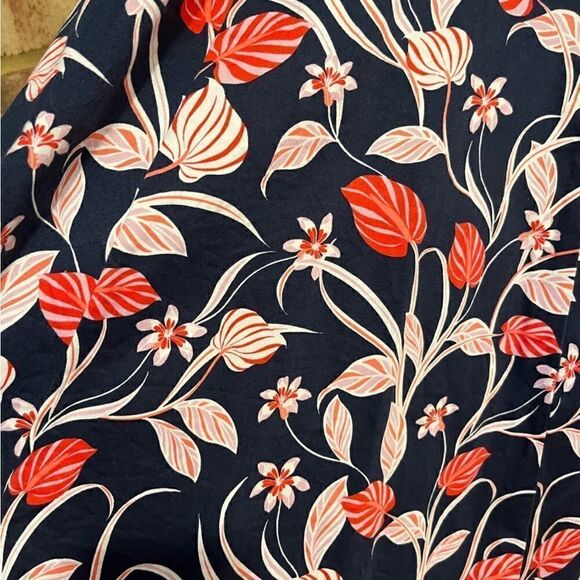 Draper James Love Circle Dress V-Neck A-line Navy Red and Pink Floral - Picture 15 of 16